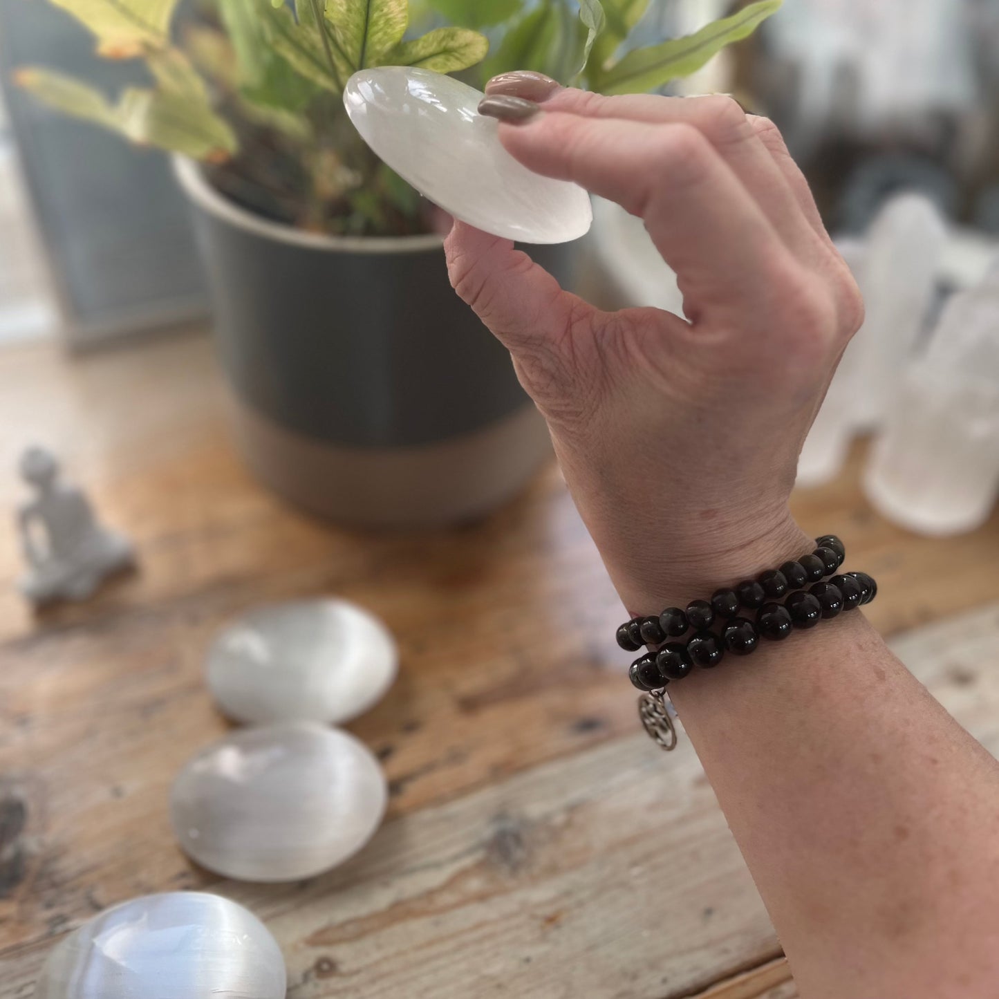 Large Selenite Palm Stones | Crown Chakra | Third Eye | Cleansing Energy