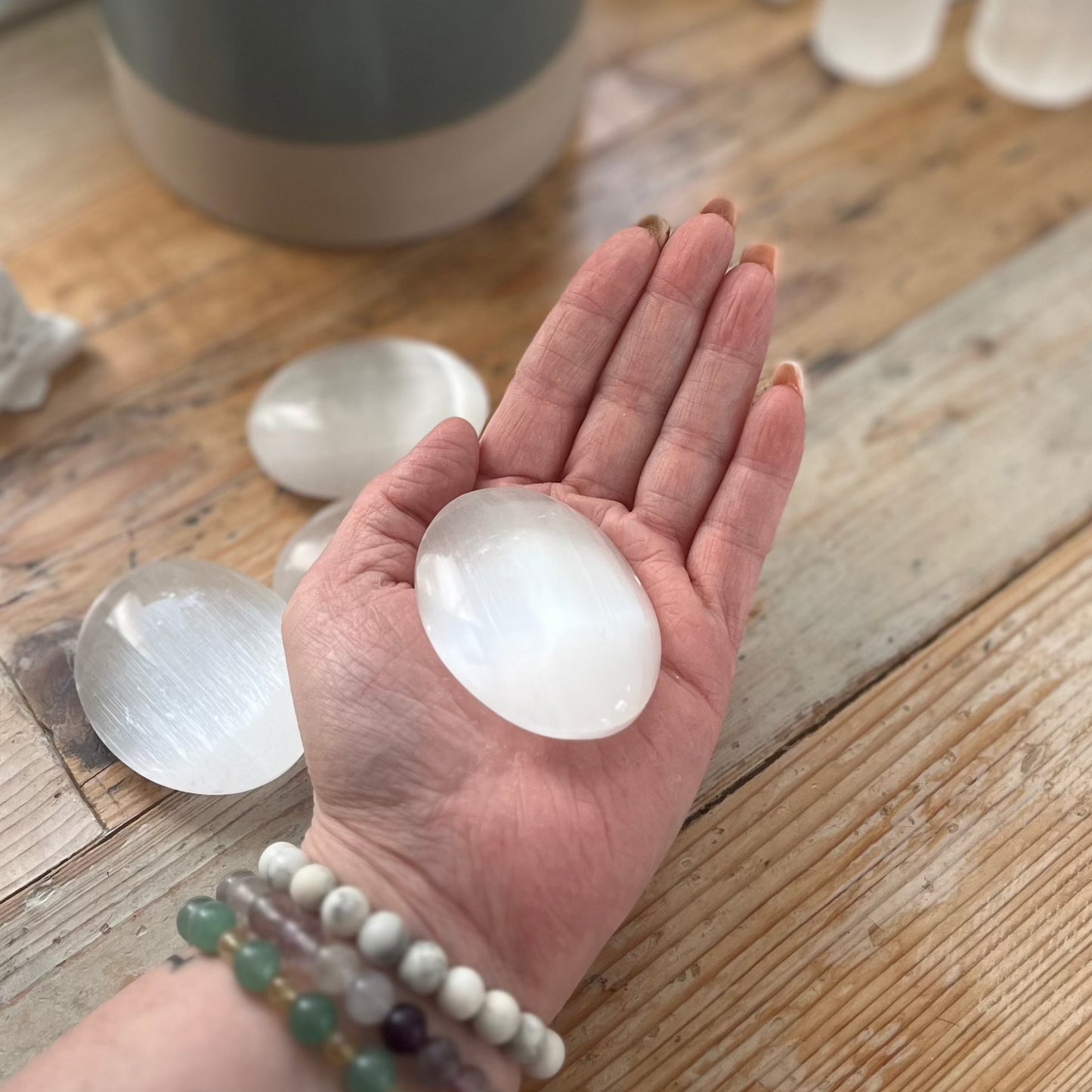 Large Selenite Palm Stones | Crown Chakra | Third Eye | Cleansing Energy