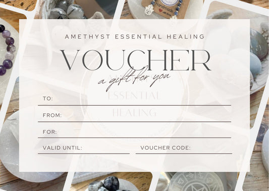 Amethyst Essential Healing Gift Voucher £10, £15, £20, £25, £50, £100 - Amethyst Essential Healing