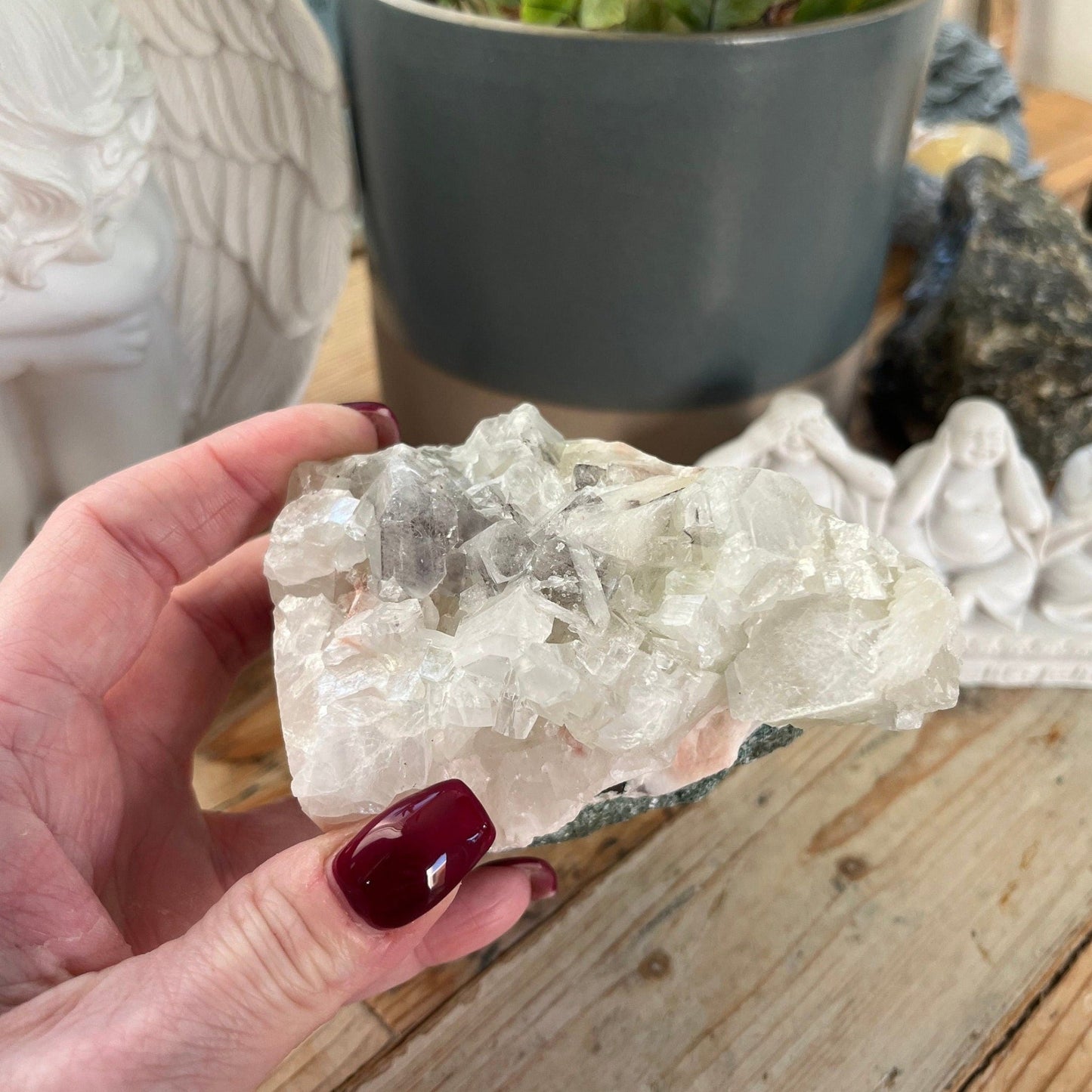 Apophyllite Clusters | Natural Apophyllite | Raw Crystals | Raw Clusters | Meditation Stone | Cleansing Crystal | Spiritual Growth - Amethyst Essential Healing