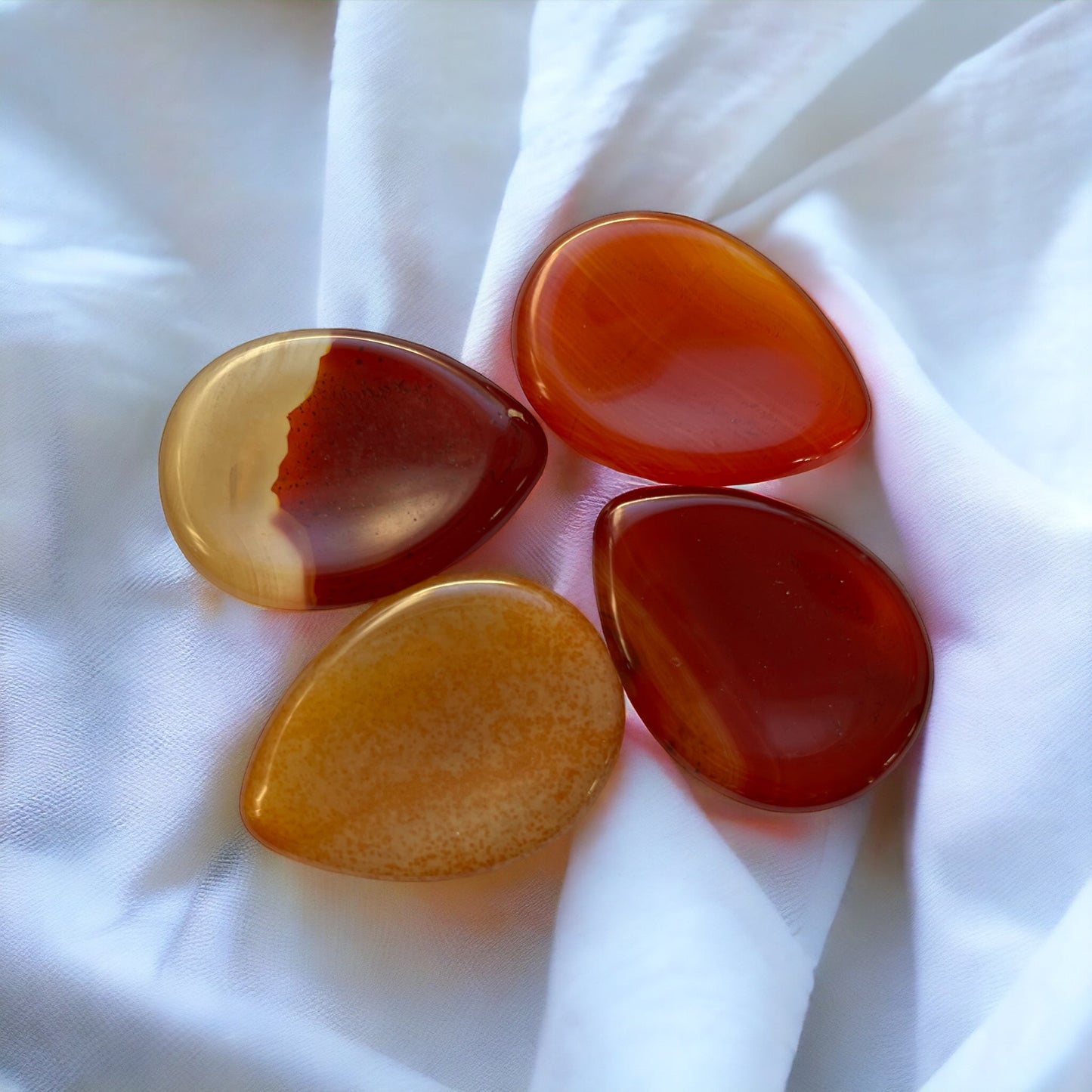 Carnelian Worry Stones | Root Chakra | Sacral Chakra | Solar Plexus - Amethyst Essential Healing