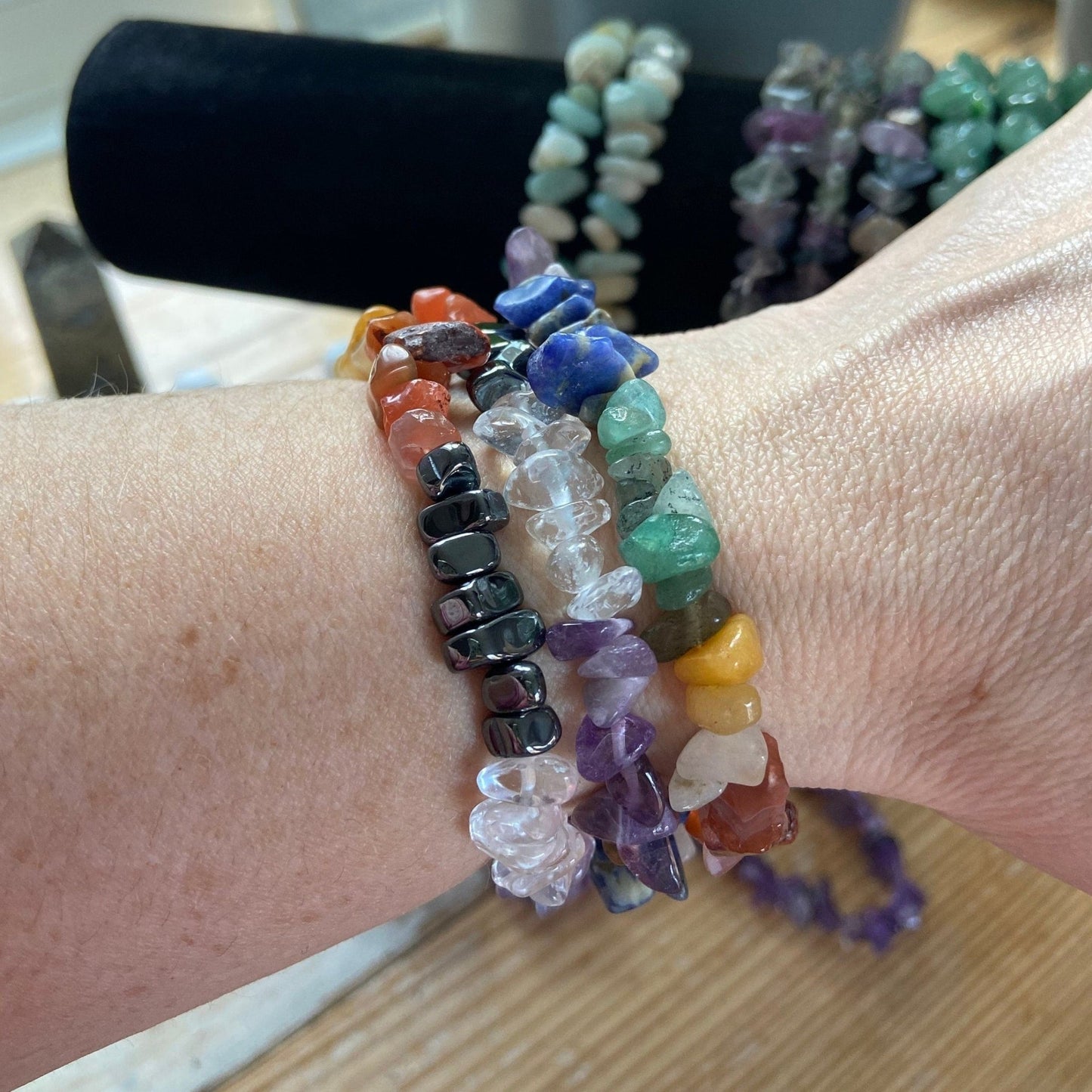 Crystal Chip Bracelets Stretchy | Stackable | Crystal Jewellery | Chakra Healing | - Amethyst Essential Healing