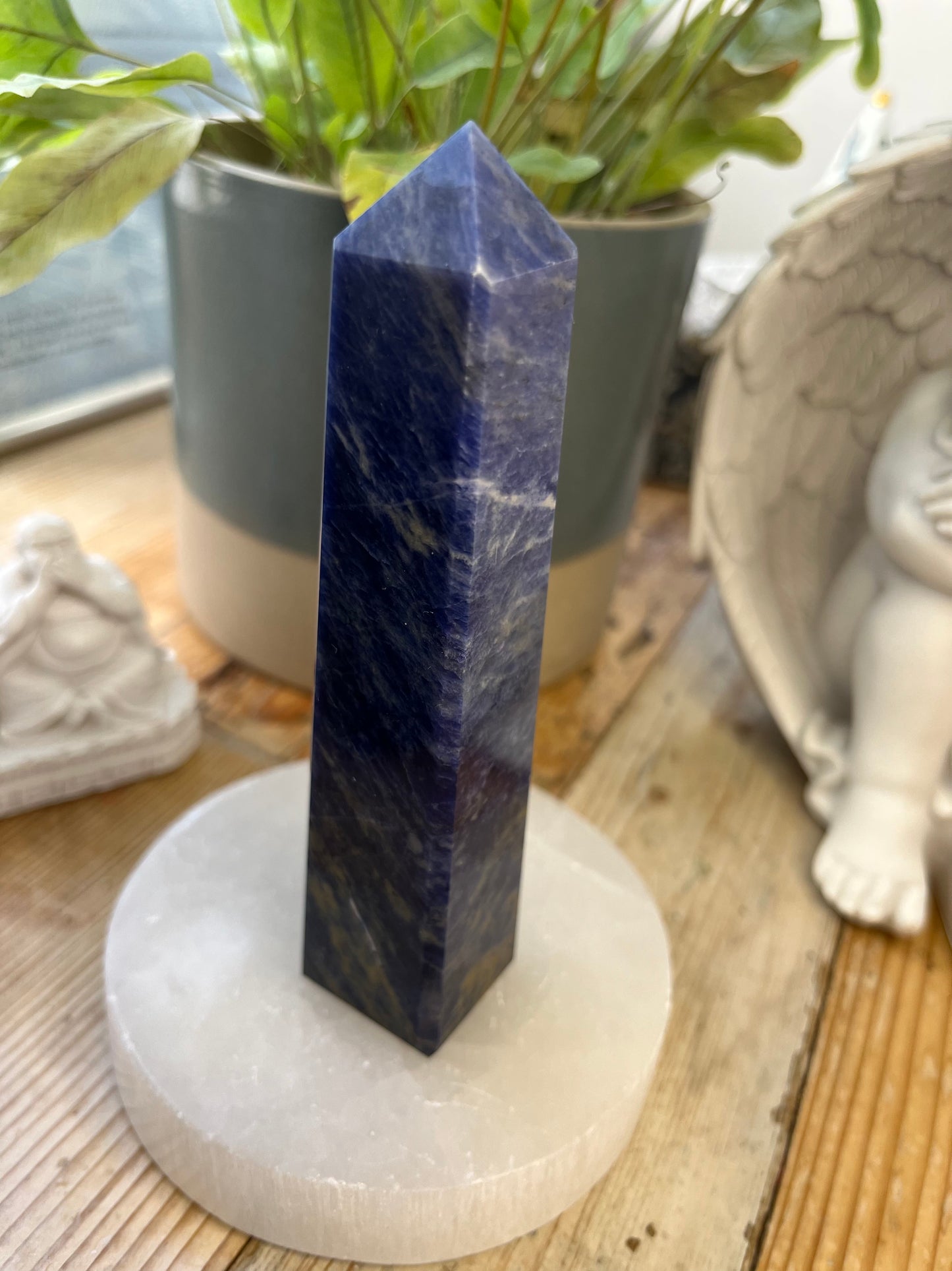 Sodalite Tower | Crystal Décor | Throat Chakra | Crown Chakra