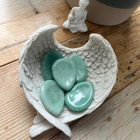 Green Aventurine Worry Stone | Thumb stone | Heart Chakra | Luck Energy
