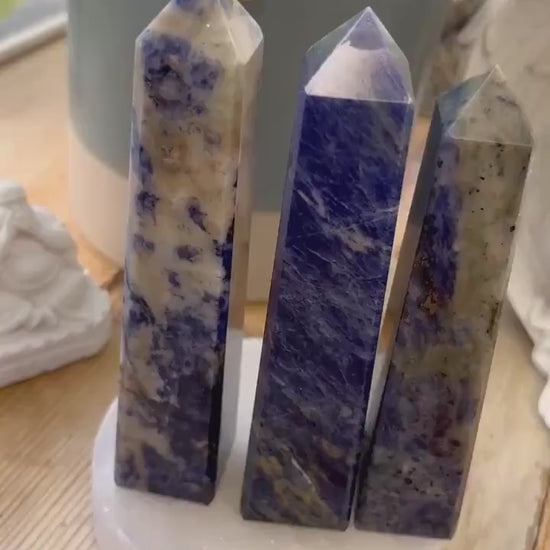 Sodalite Towers | Sodalite Obelisk | Crystal Point | Anti Anxiety Stone | Crystal Decor | Natural Gemstone Point