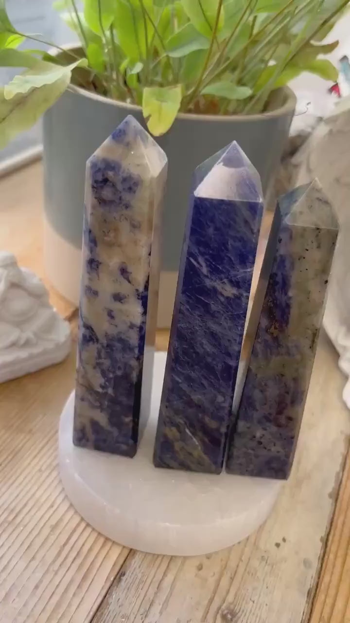 Sodalite Towers | Sodalite Obelisk | Crystal Point | Anti Anxiety Stone | Crystal Decor | Natural Gemstone Point