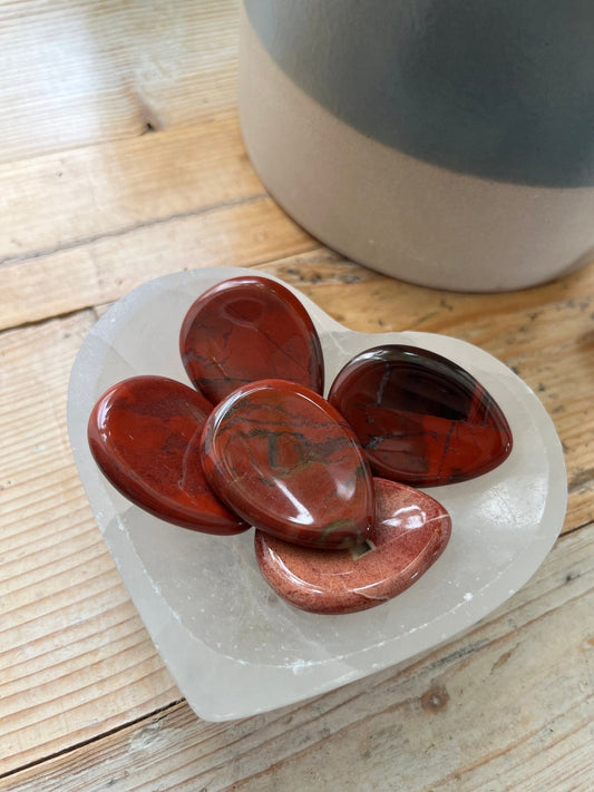 Red Jasper Worry Stone | Thumb Stone | Grounding Energy | Root Chakra | Sacral Chakra - Amethyst Essential Healing