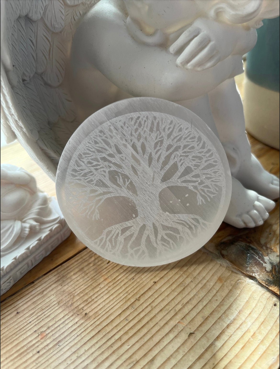 Selenite Charging Plate | Tree of LIfe | Signs of the Zodiac - Amethyst Essential Healing