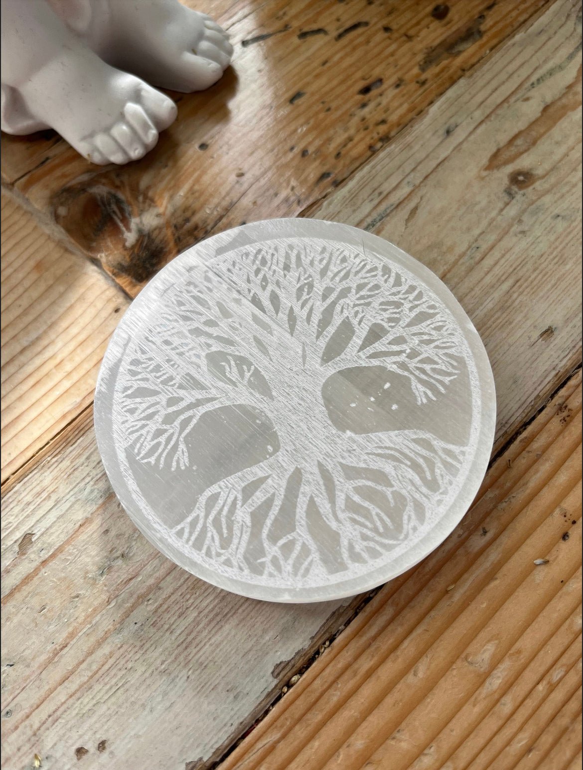 Selenite Charging Plate | Tree of LIfe | Signs of the Zodiac - Amethyst Essential Healing