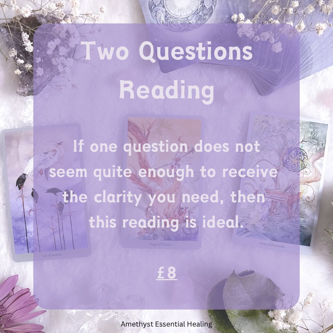 Two Questions Tarot Card Reading - Amethyst Essential Healing