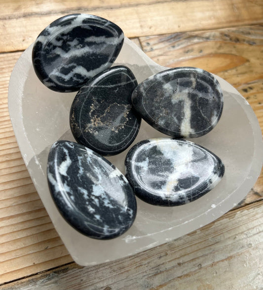 Zebra Agate Worry Stones | Pocket Crystal | Thumb stone | Grounding Energy | Root Chakra - Amethyst Essential Healing